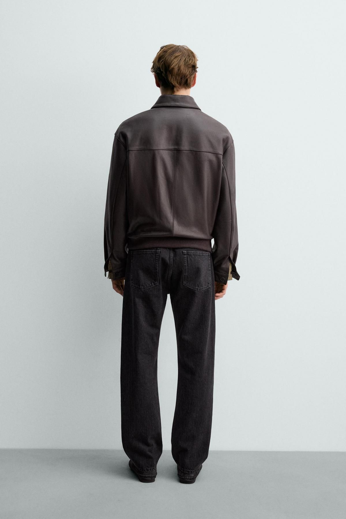 자라 스트레이트핏 블랙 데님 진 X 아론 레빈 5585/480 CHARCOAL - 상세 이미지 4