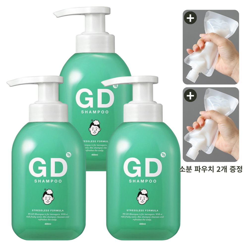 TS 지디 샴푸 청소년 +소분 파우치 400g, 3개 - 상세 이미지 4