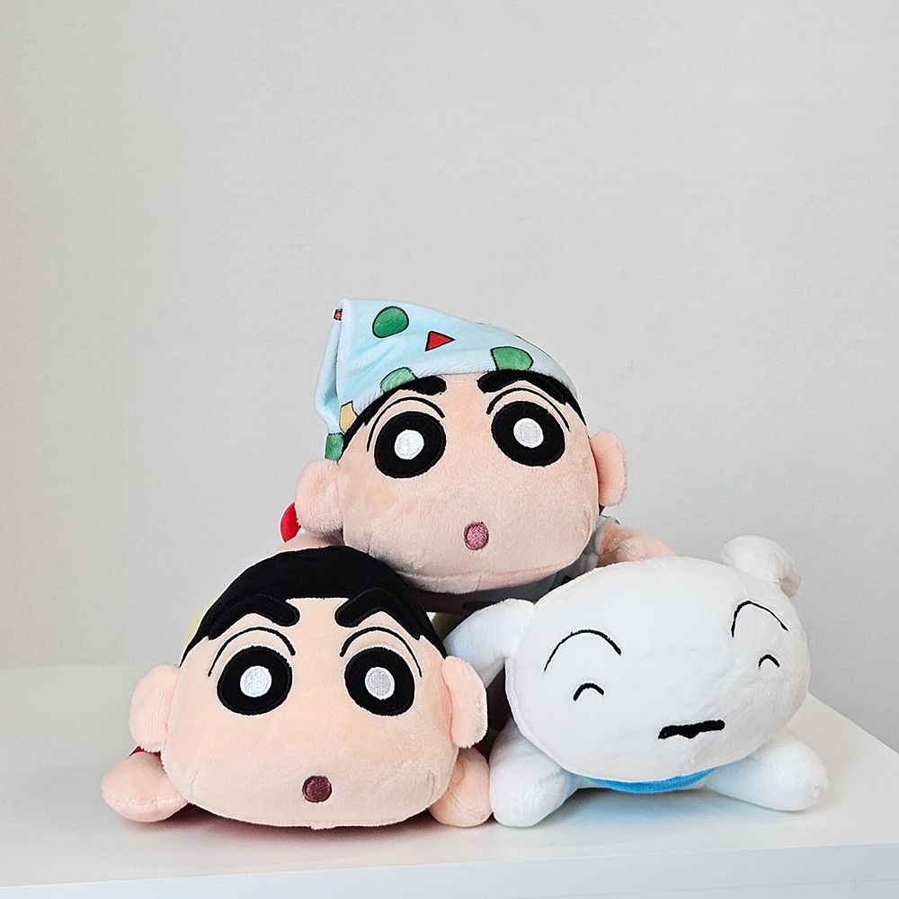 짱구는 못말려 모찌 허그 인형 쿠션 짱구 흰둥이 - 메인 이미지