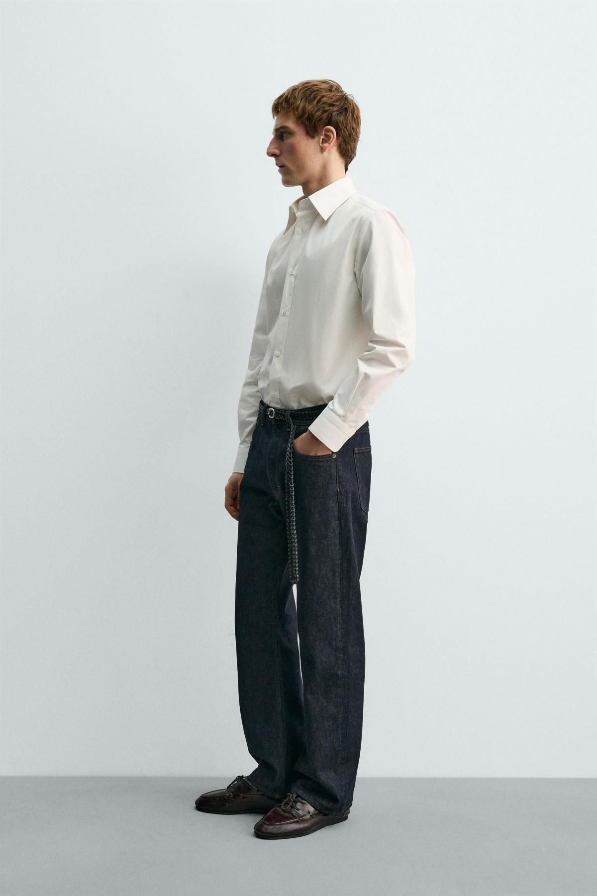 자라 코튼 긴팔 포멀 셔츠 X 아론 레빈 4068/987 WHITE - 상세 이미지 5