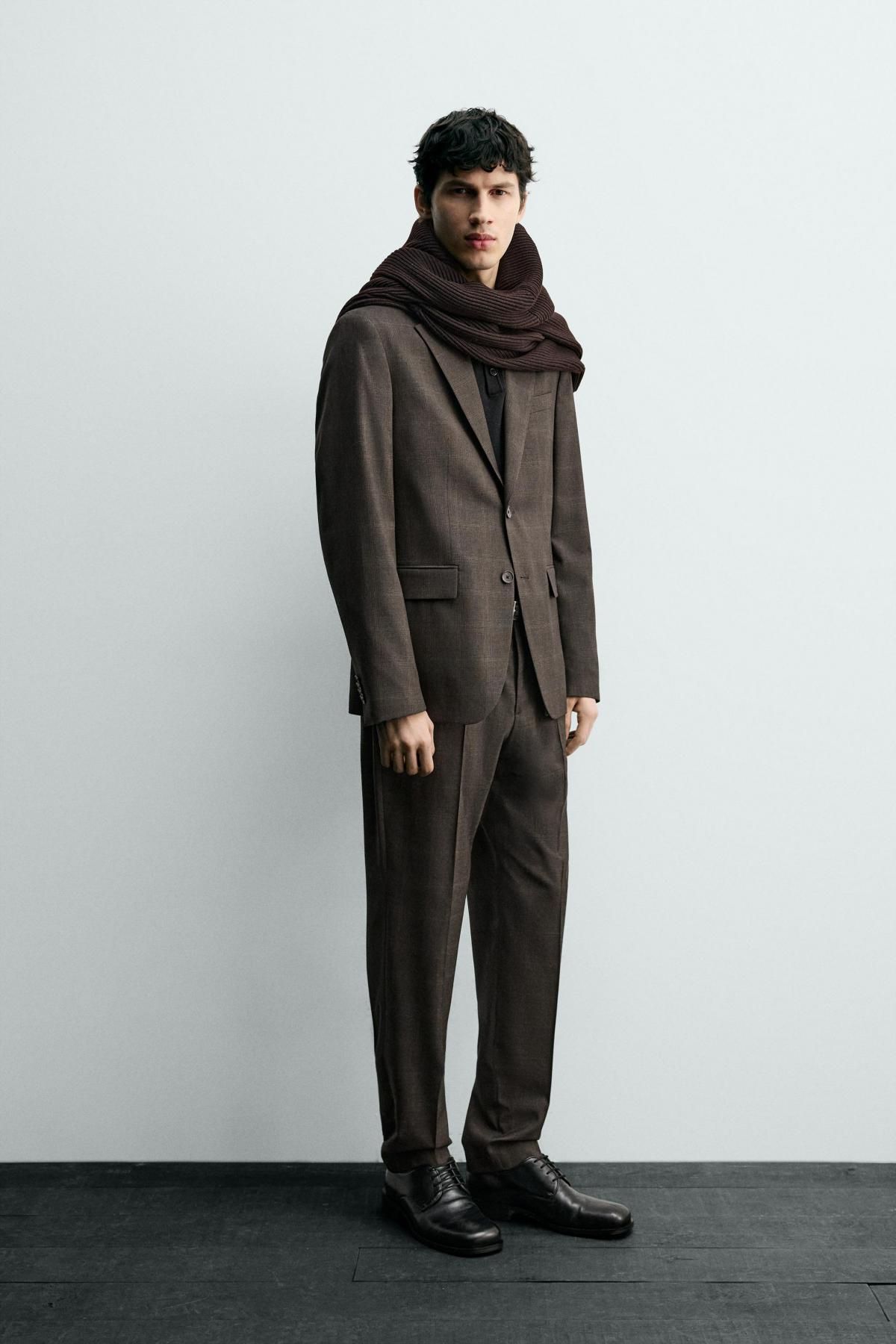 자라 체크 클래식 테일러드 블레이저 울혼방 1564/102 DARK BROWN - 상세 이미지 2
