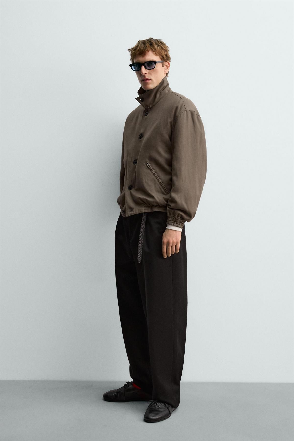 자라 퀼팅 울 크롭 재킷 X 아론 레빈 4048/111 TAUPE GREY - 상세 이미지 5