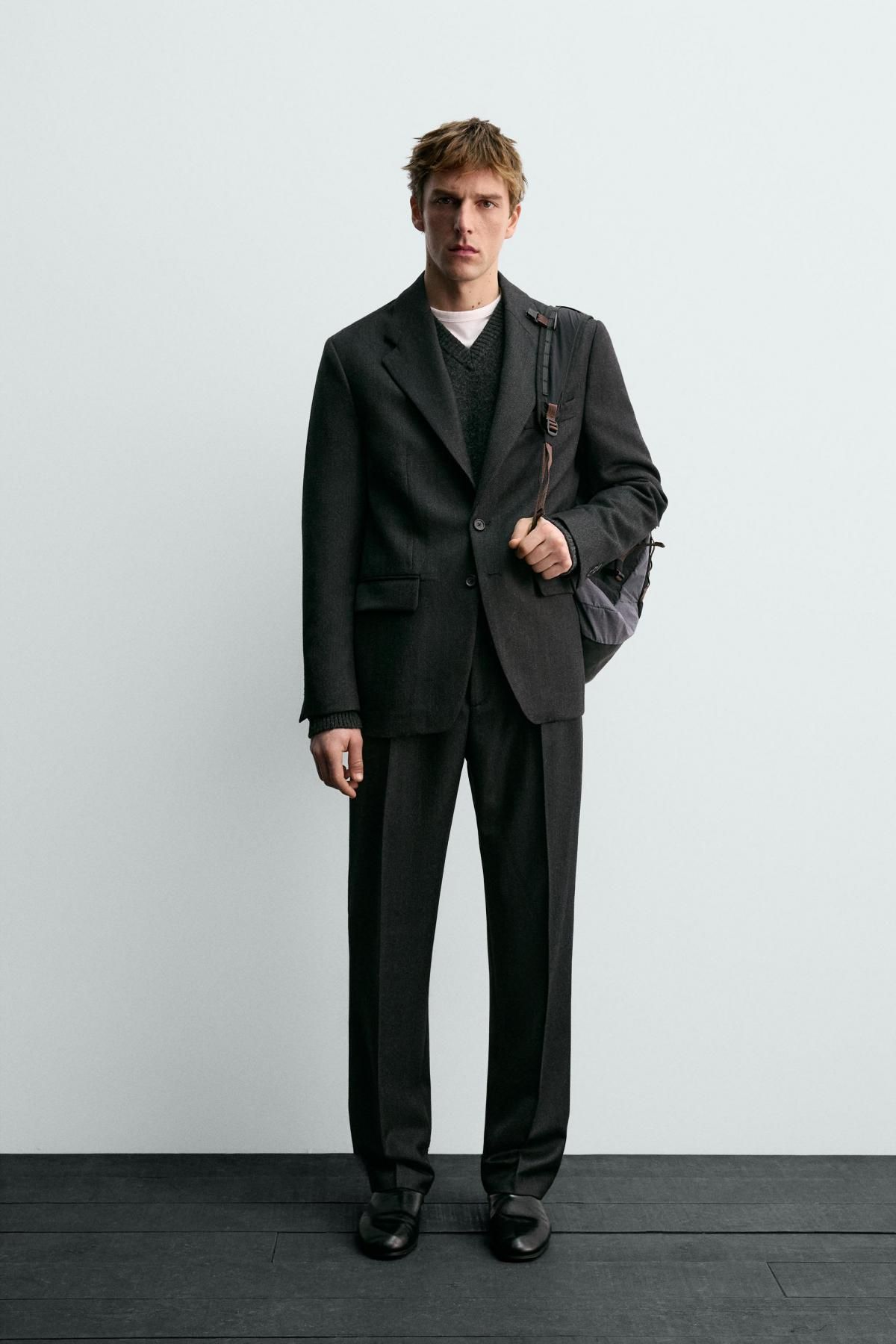 자라 울 트윌 클래식 정장 팬츠 X 아론 레빈 4107/892 DARK GREY - 상세 이미지 2