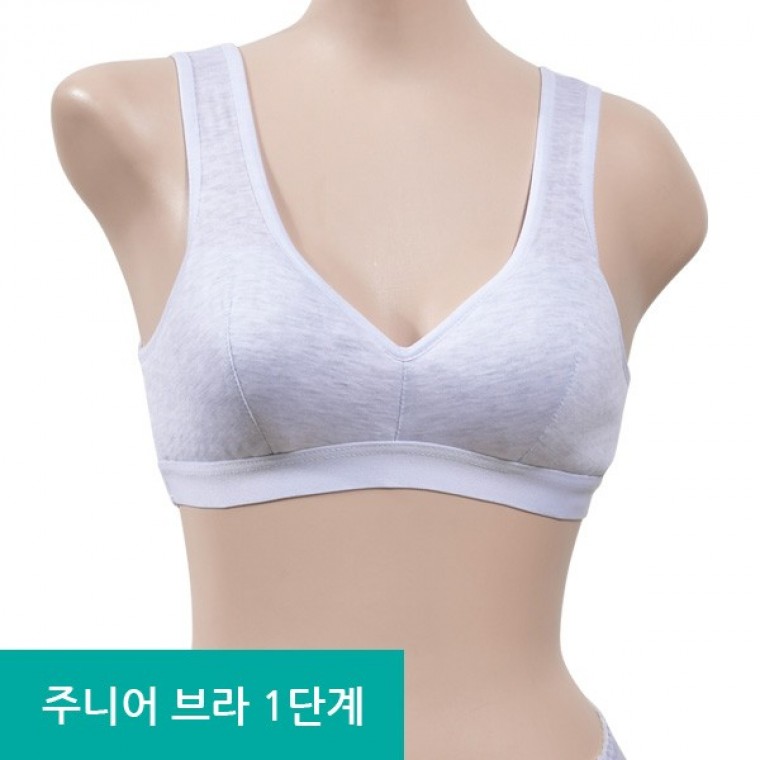 은은한 매쉬도트로 통기성이 좋은 주니어 1단계 A컵 스포츠브라0114ut - 메인 이미지