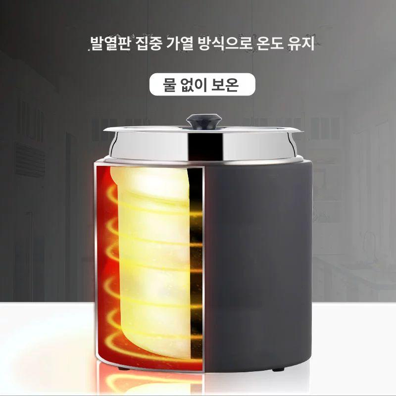 대용량 전기 보온 죽통 업소용 조식 뷔페 자동보온 보온통 10L 블랙 건식 보온 냄비 - 상세 이미지 5