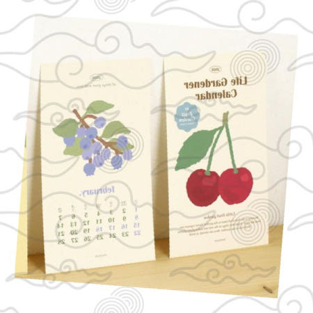 탁상용 과일 일러스트 미니 달력 원예 가드닝 테마 데스크 캘린더 홈오피스 인테리어 소품