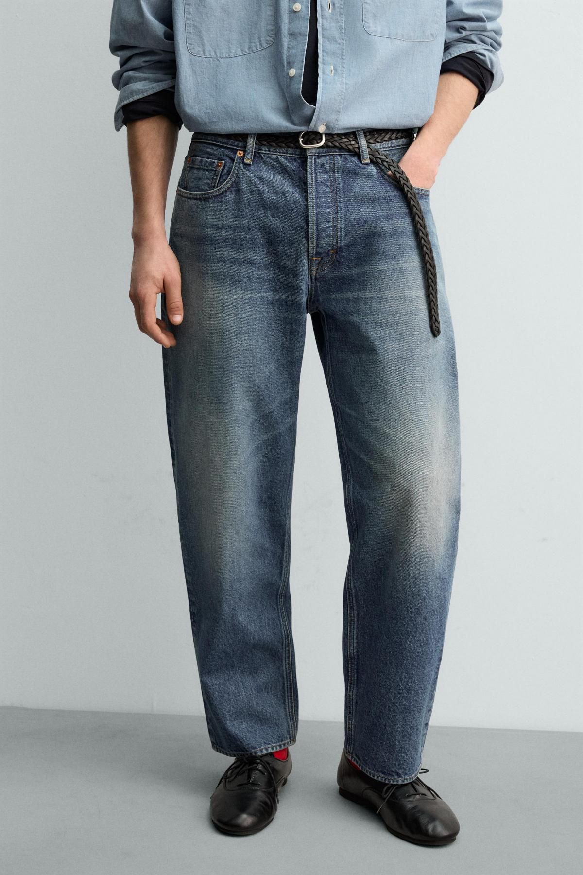 자라 릴렉스 스트레이트핏 진 X 아론 레빈 3991/491 MID-BLUE - 메인 이미지