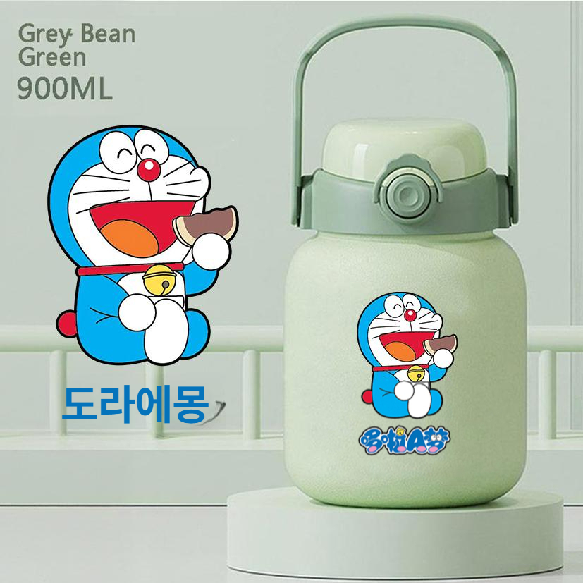 도라에몽 보온 머그컵 빨대 스테인리스 더블 대용량 텀블러 선물 샌드핑크 1 - 상세 이미지 2