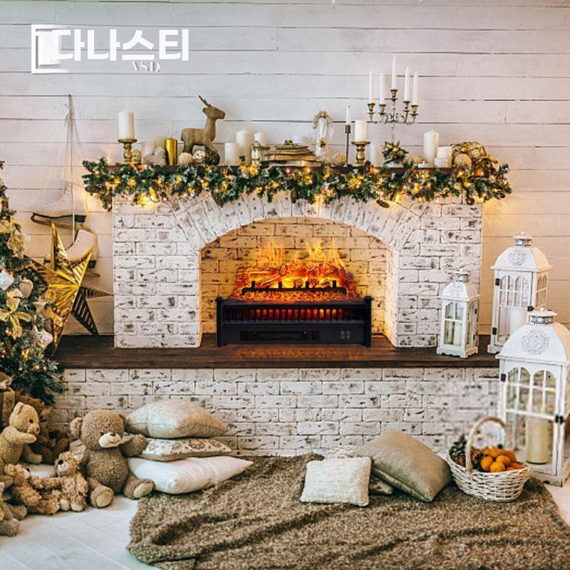 전기 벽난로 불꽃 모형 가짜 숯불 화로 조명 거실 인테리어 수동 화염 - 상세 이미지 2
