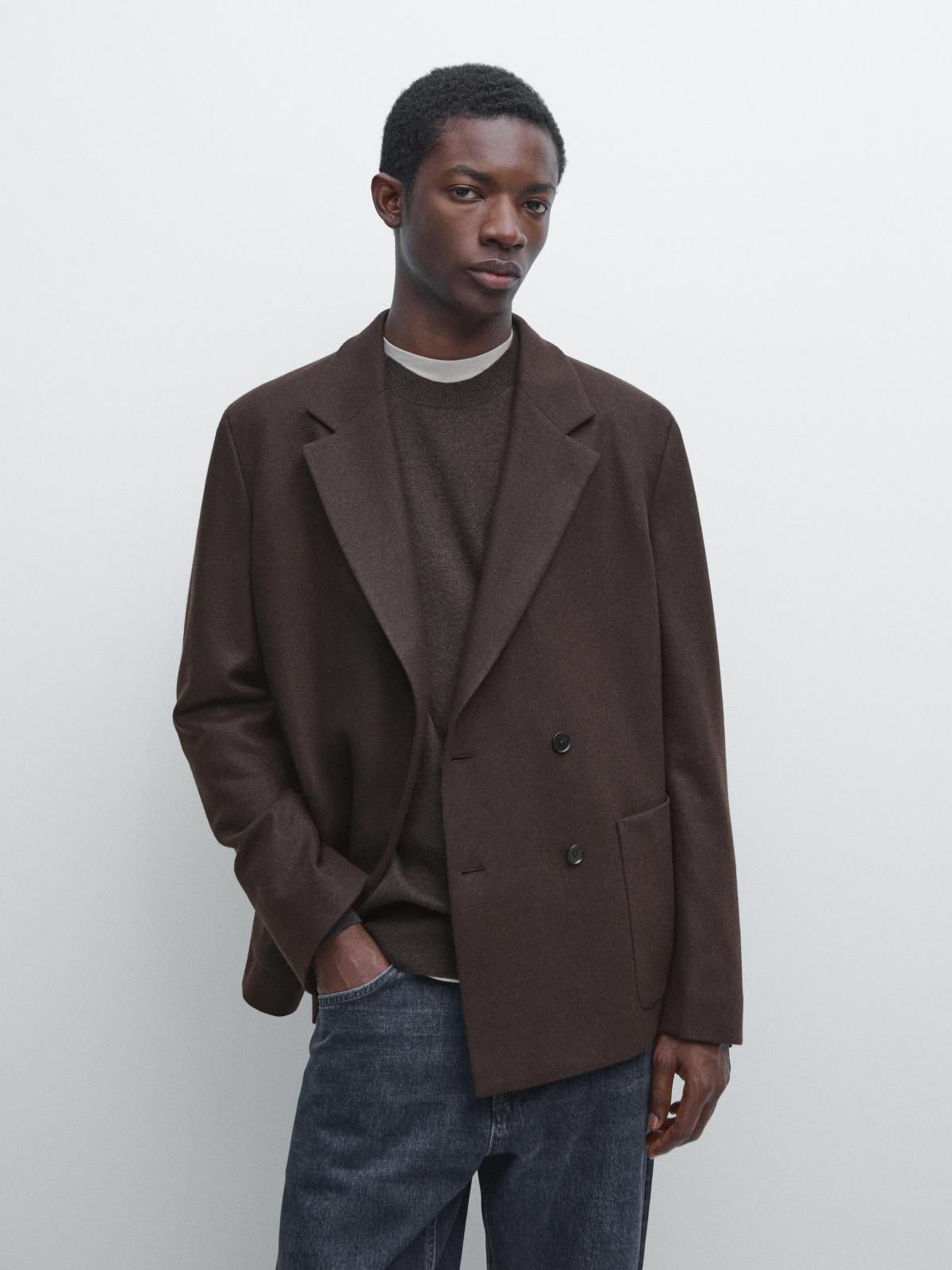 마시모두띠 더블브레스트 울 블레이저 브라운 2583/350 BROWN - 상세 이미지 3