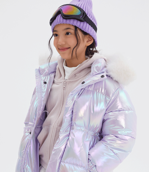 [당일출고] 스파오키즈 파스텔 퍼 탈착 후드 푸퍼 (하이브리드 다운) SPJDF4VKG1