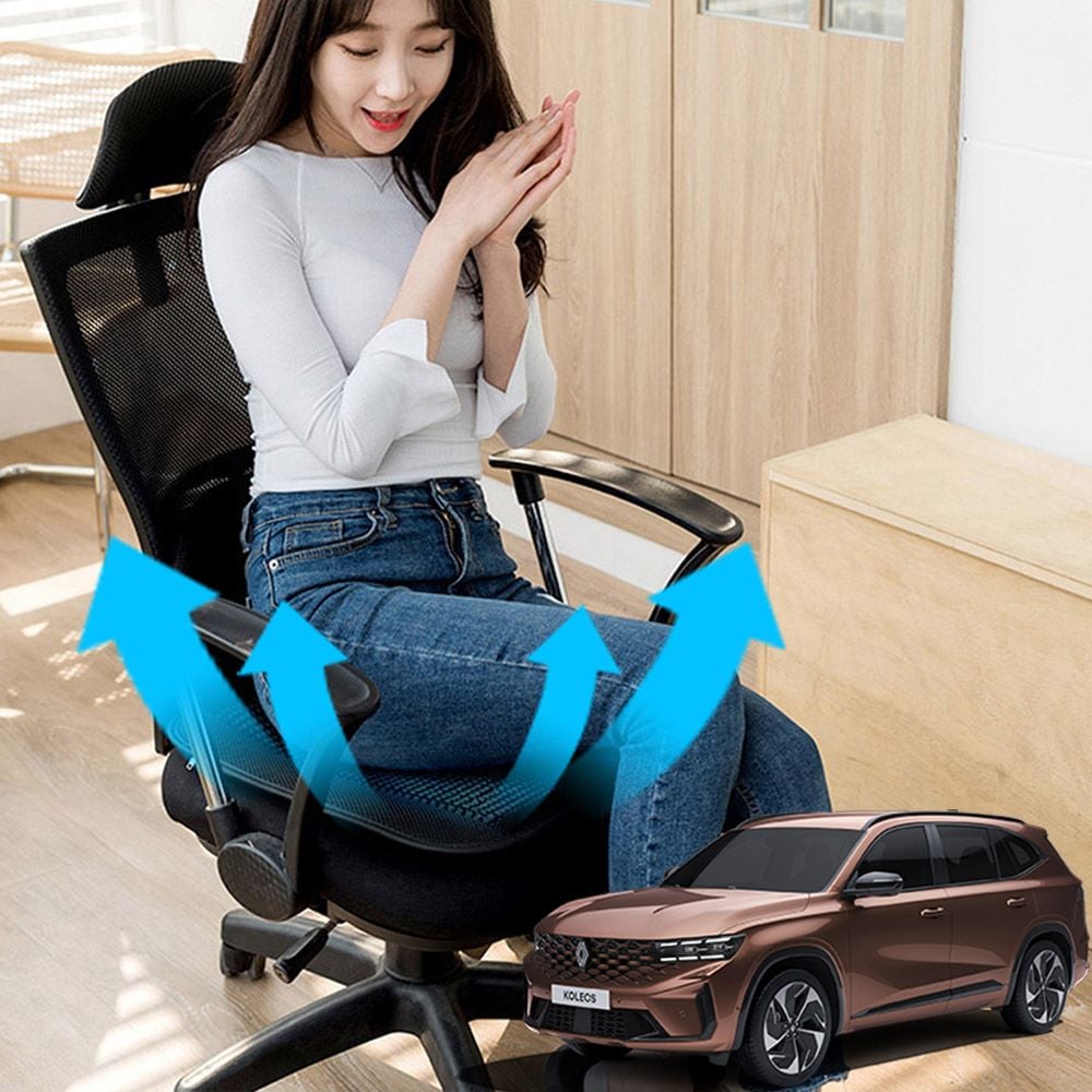 콜레오스 차량용호환 쿨링방석 3D메쉬 바람 - 상품 이미지