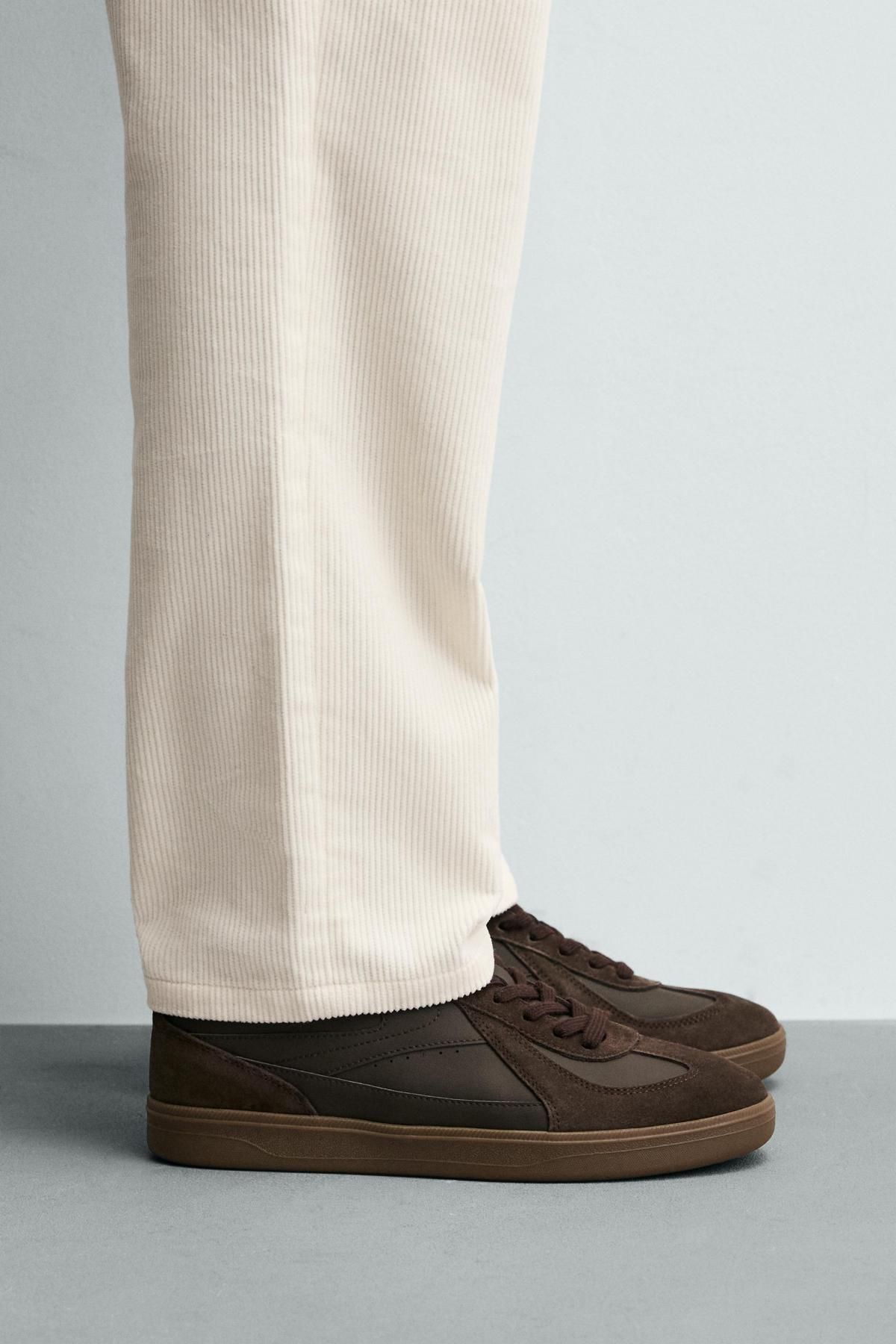 자라 레트로 브라운 배색 솔 스니커즈 2289/620 BROWN - 상세 이미지 2
