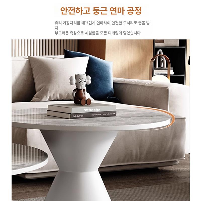 모던 원형 소파 사이드 거실 티테이블 작은 원탁 - 상세 이미지 5