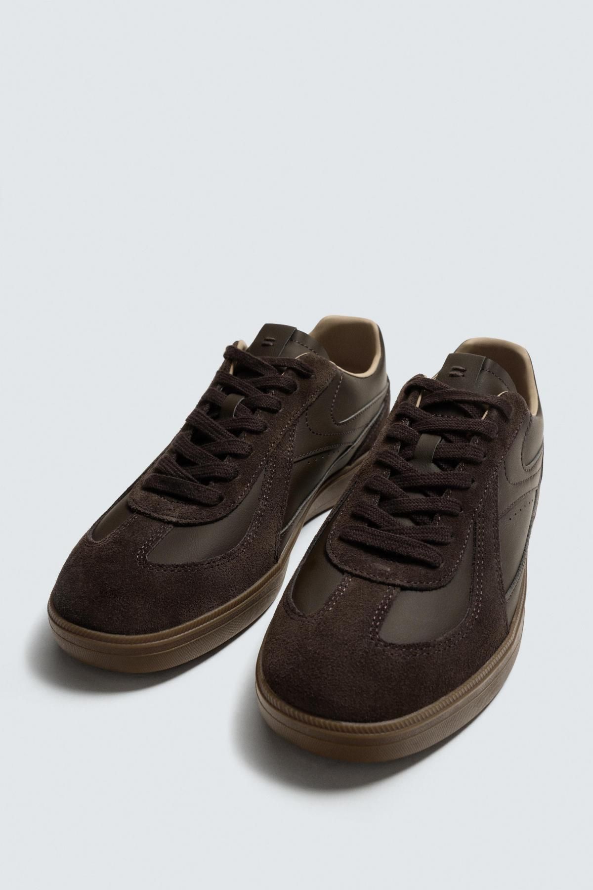 자라 레트로 브라운 배색 솔 스니커즈 2289/620 BROWN - 상세 이미지 5