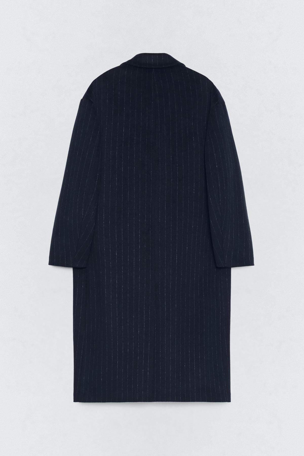 자라 핀스트라이프 더블 코트 X 소시오츠키 7380/652 NAVY BLUE - 상세 이미지 5