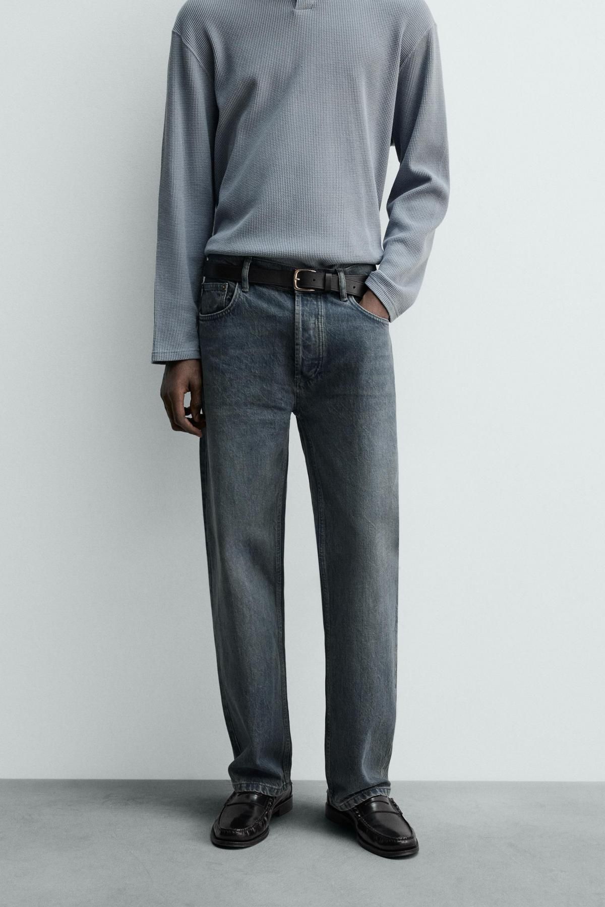 자라 이탈리안 데님 빈티지 워싱 플레어 진 3991/375 BLUE / GREY - 상세 이미지 3