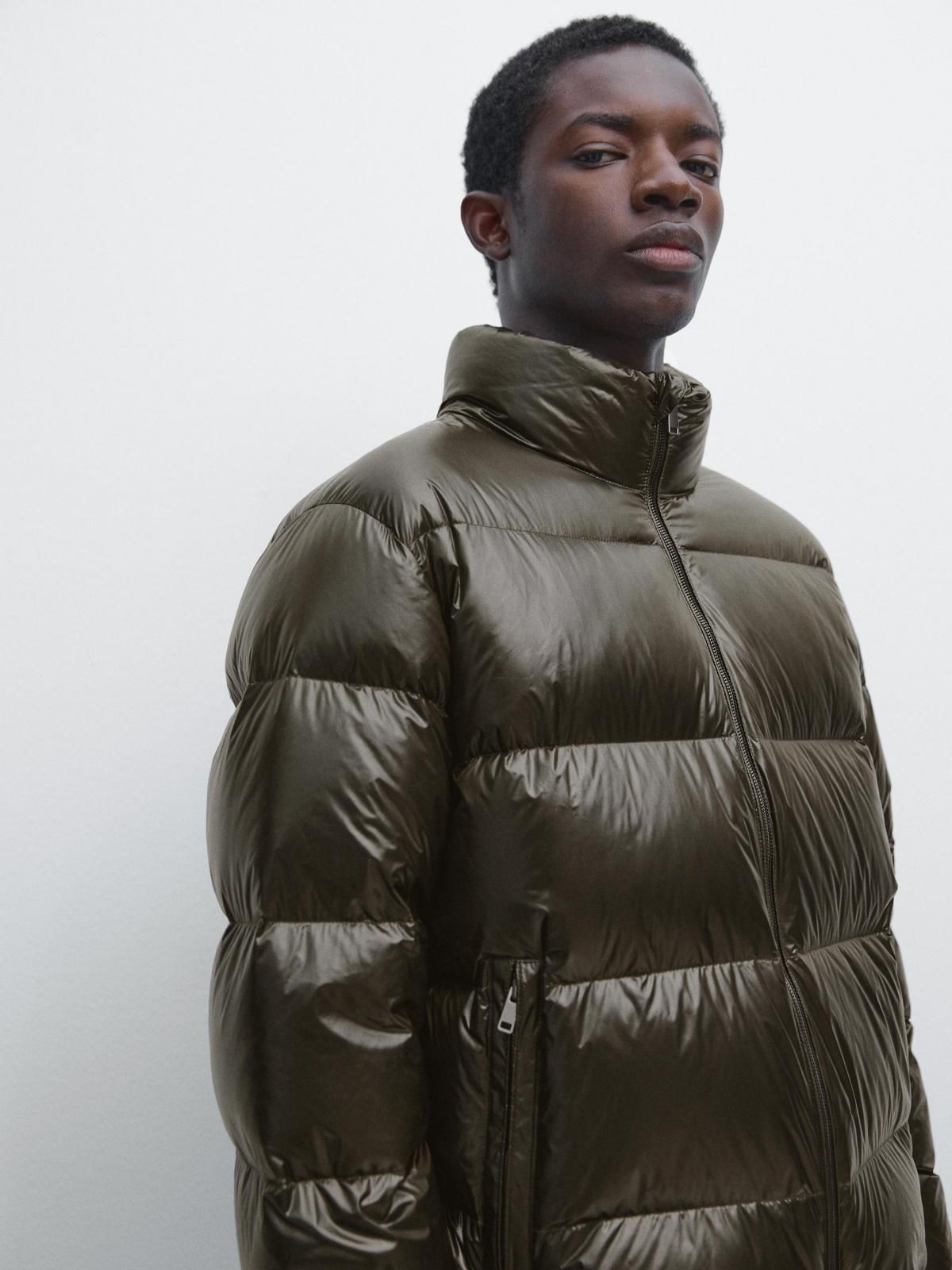 마시모두띠 테크니컬 글로시 다운 패딩 재킷 3141/410 DARK KHAKI - 상세 이미지 5