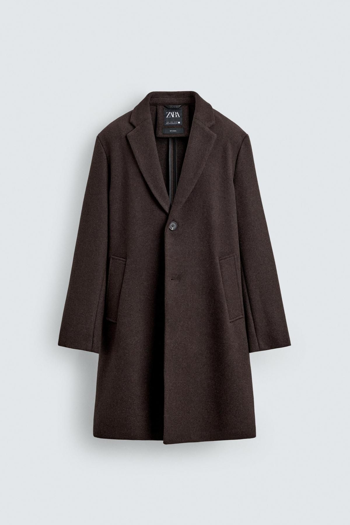 자라 울 블렌드 싱글 코트 레귤러핏 5070/100 BROWN - 상품 이미지