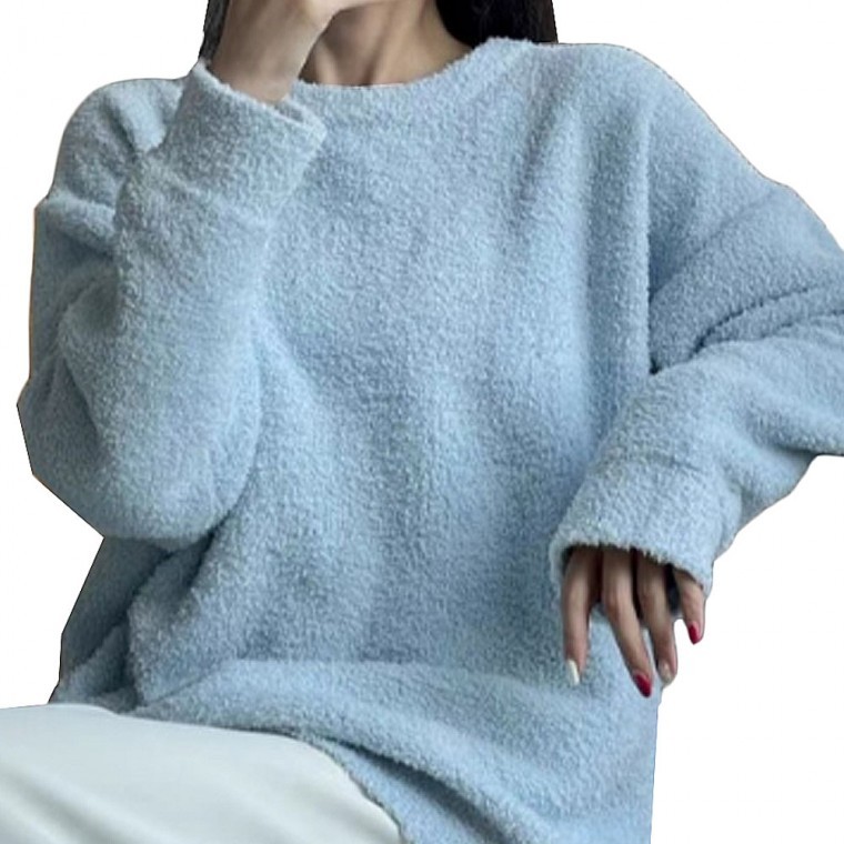 인기 신상 데일리 티셔츠 긴팔티 뽀글이 라운드 겨울 - 상품 이미지