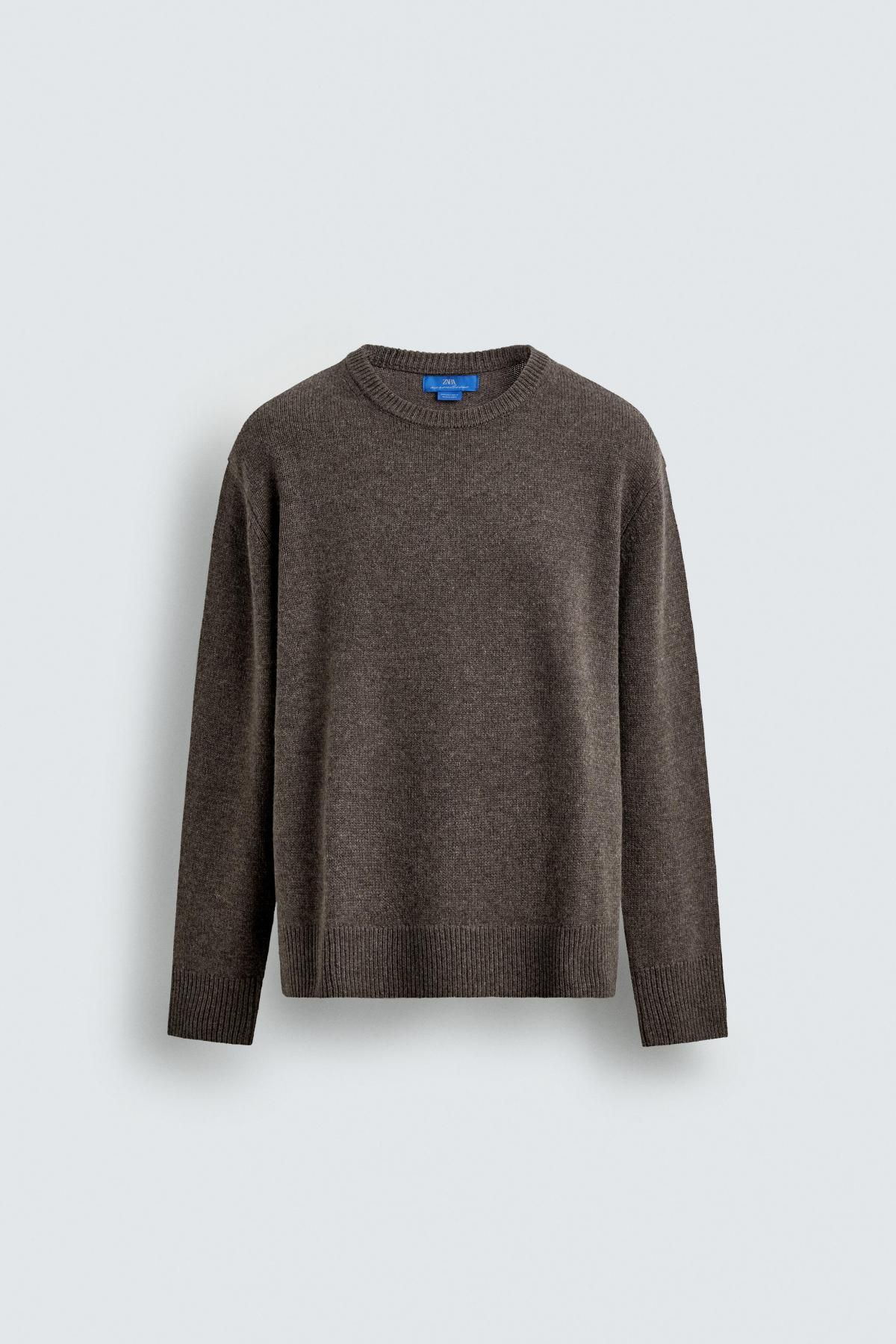 자라 울 캐시미어 니트 스웨터 X 아론 레빈 4696/390 BROWN / TAUPE - 상품 이미지
