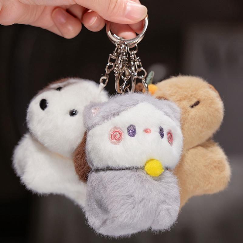 귀여운 수달 봉제인형 키링 커플 학생 가방 장식 우정 선물 카피바라 10cm - 상세 이미지 5