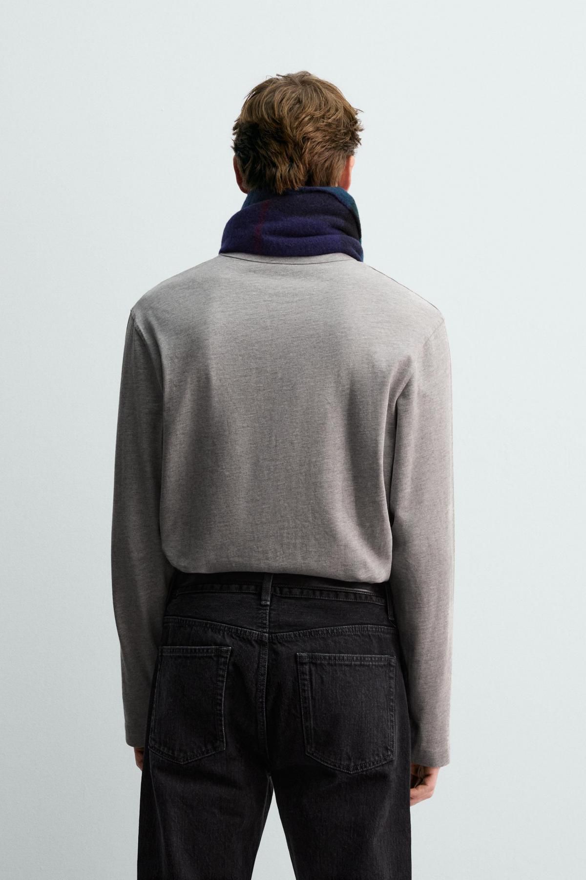 자라 테크니컬 코튼 포켓 티셔츠 X 아론 레빈 1887/369 GREY MARL - 상세 이미지 4