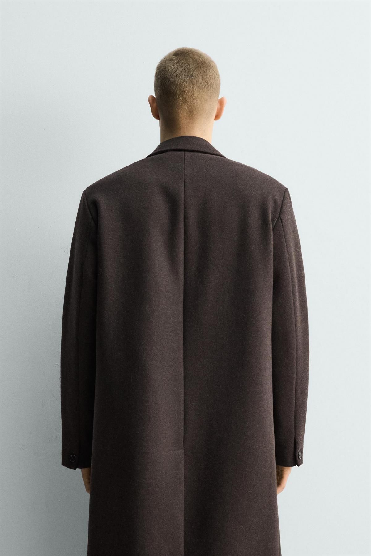 자라 울 블렌드 싱글 코트 레귤러핏 5070/100 BROWN - 상세 이미지 4
