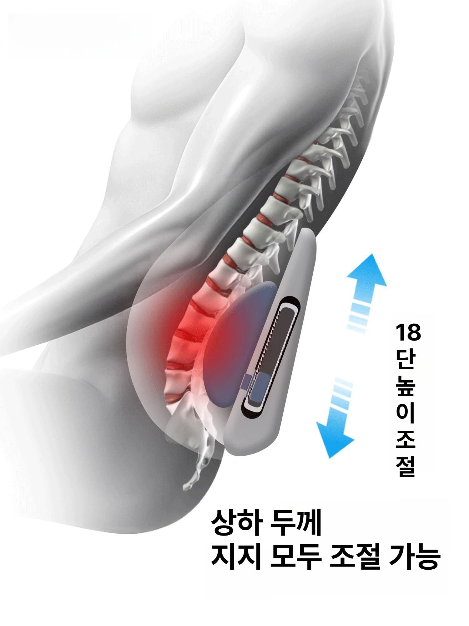 자동차 운전석 허리받침대 허리쿠션 등받이 허리보호 쿠션 블랙그레이 단일 - 상세 이미지 3