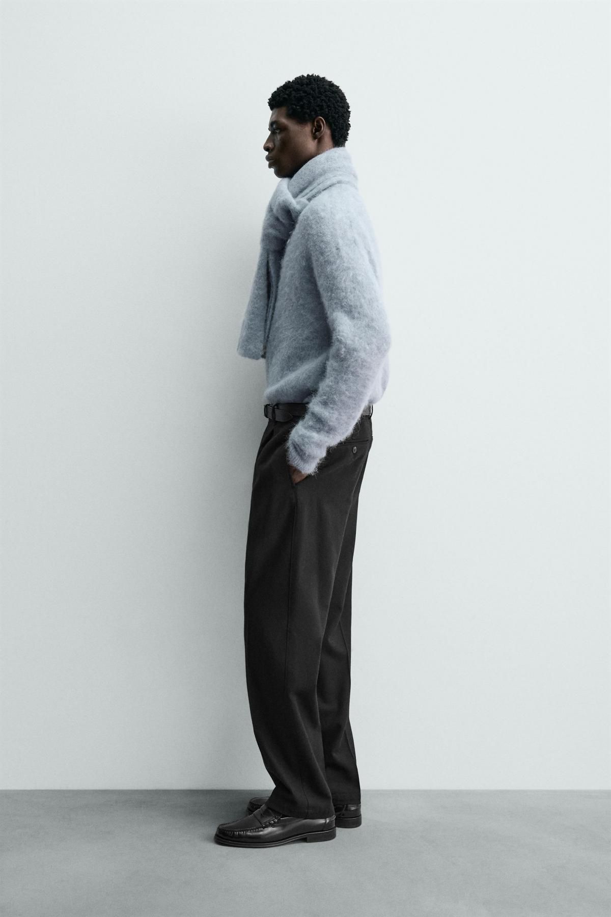 자라 테크니컬 플리츠 플란넬 팬츠 6668/159 BLACK - 상세 이미지 4