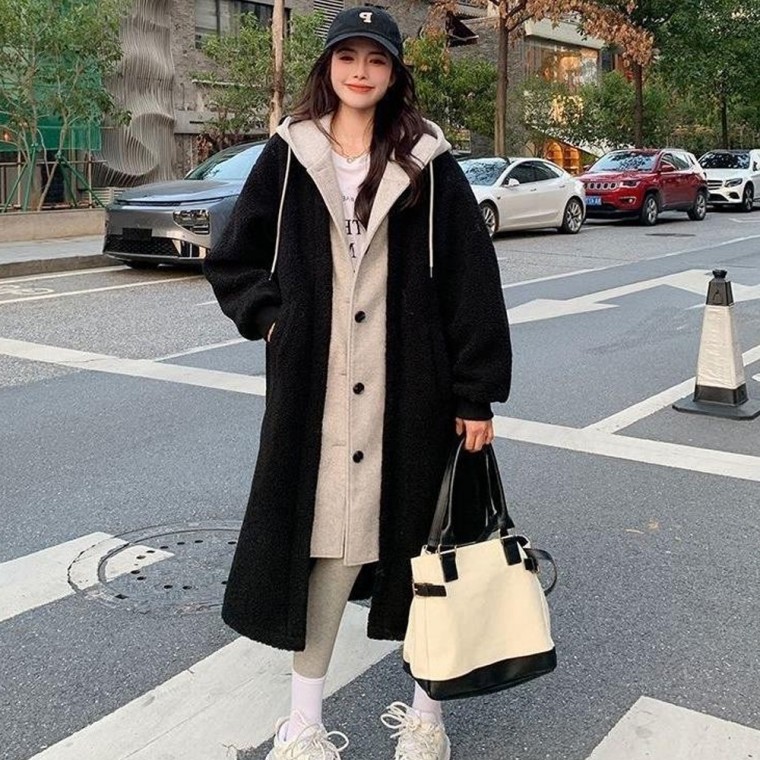 베니그 레이어드 양털 후드점퍼 - 상품 이미지