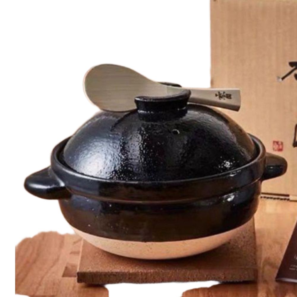 뚝배기 밥솥 일본 도자기 점토솥 내열 이중 이중 세라믹 냄비 18.5cm (1-2인용) - 상품 이미지