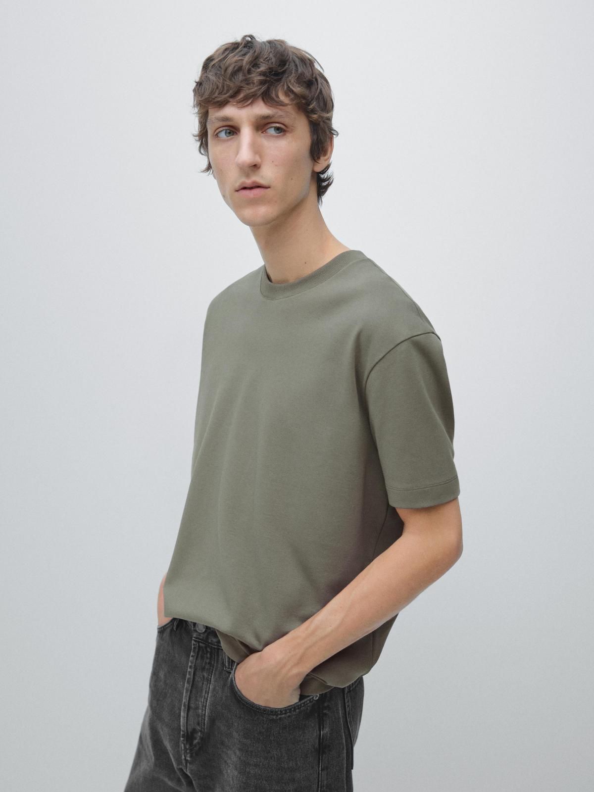 마시모두띠 코튼 미디움웨이트 반팔 티셔츠 1418/212 MOSS GREEN - 상세 이미지 3