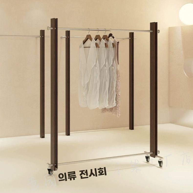 원목 옷걸이 매장 진열 행거 스탠드 모던 우드선반 옷가게 옷길이 100cm 높이 150cm - 상세 이미지 2