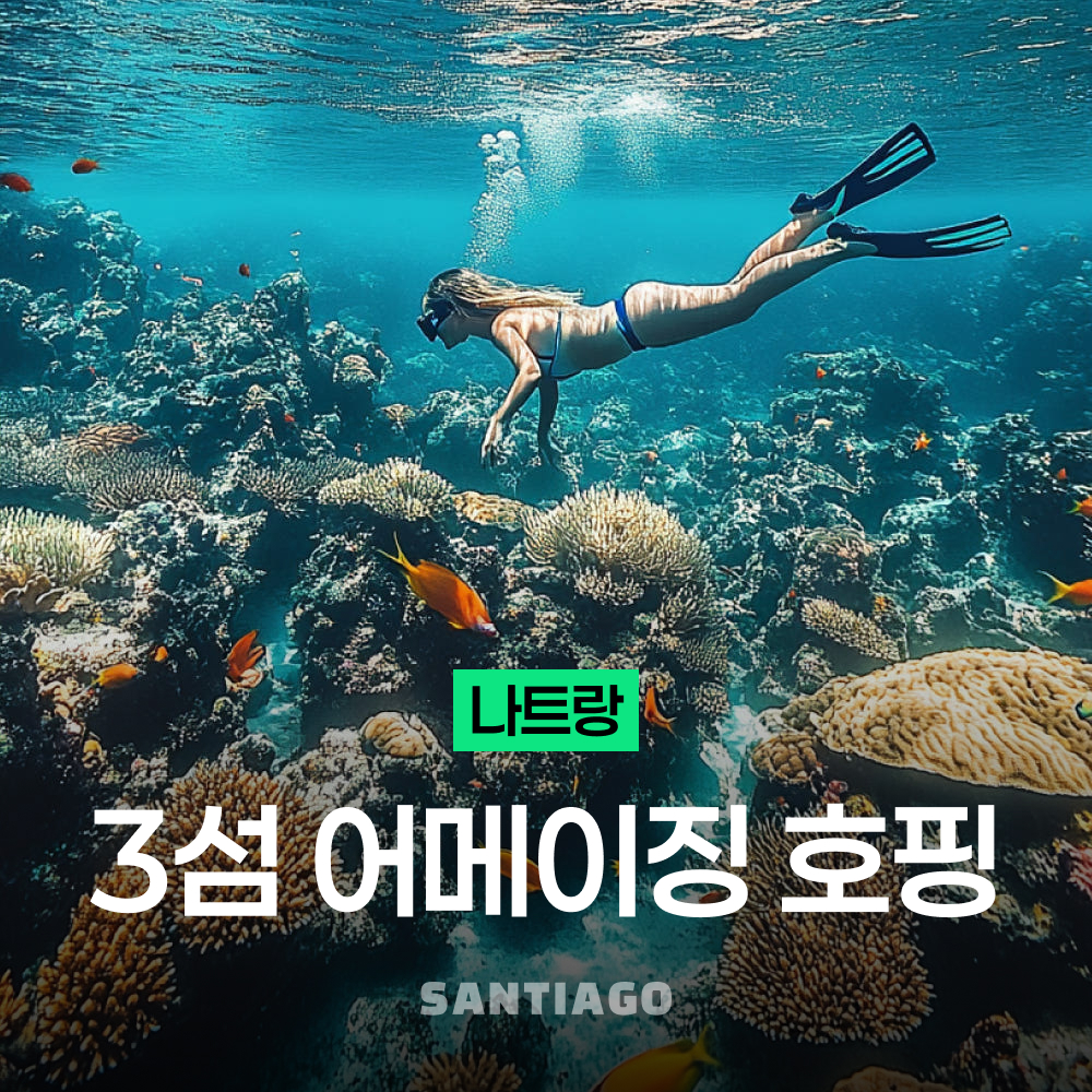 나트랑 3섬 어메이징 스노쿨링 호핑투어 픽업 드랍 (혼문섬, 혼땀섬, 혼째섬)