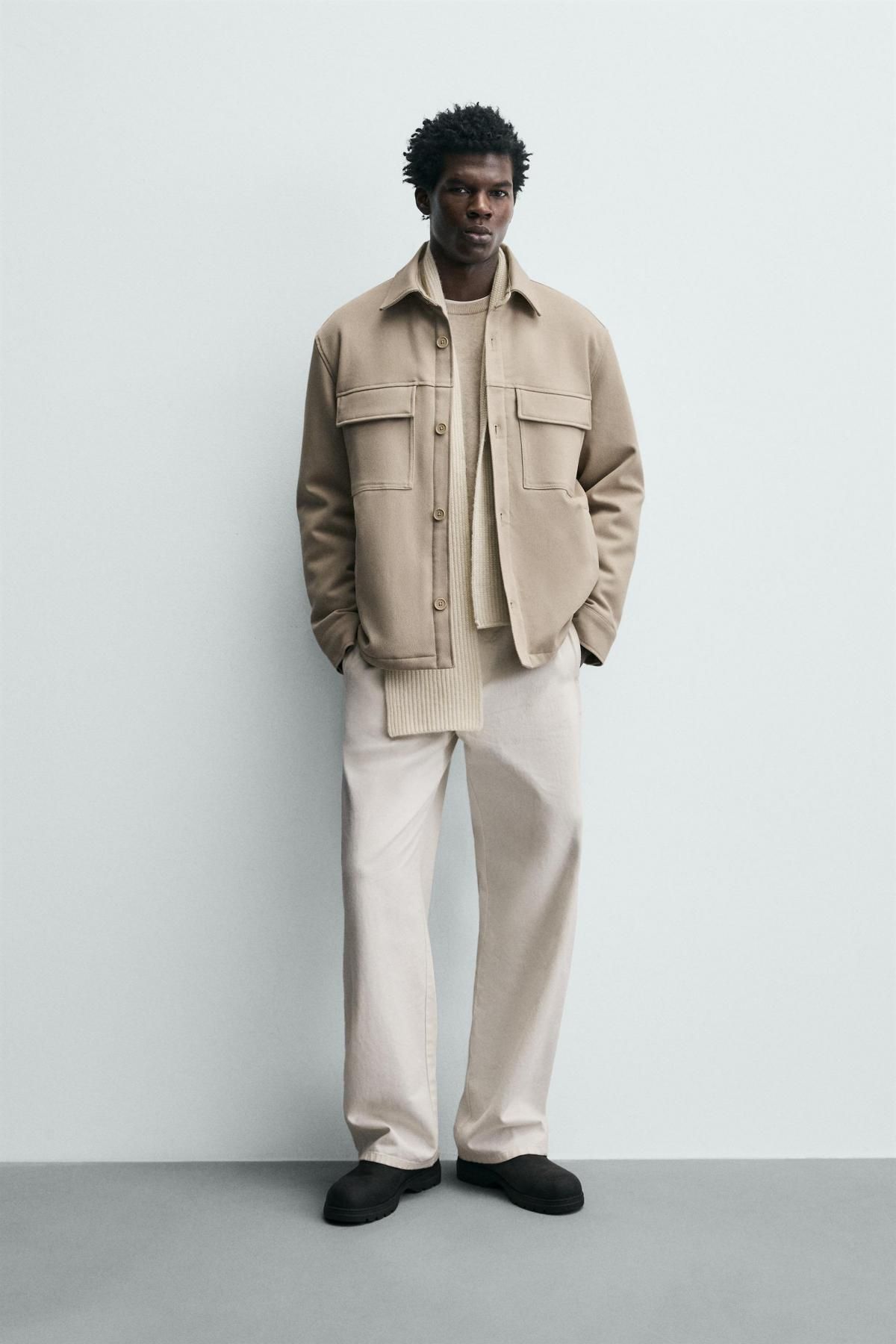 자라 소프트 패디드 오버셔츠 베이지 3918/612 BEIGE - 상세 이미지 2