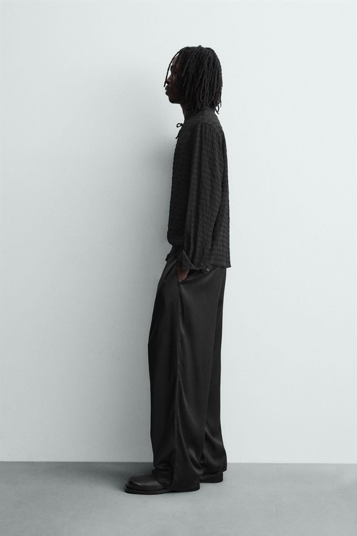 자라 테크니컬 플루이드 텍스처 폴로셔츠 9372/370 BLACK - 상세 이미지 5