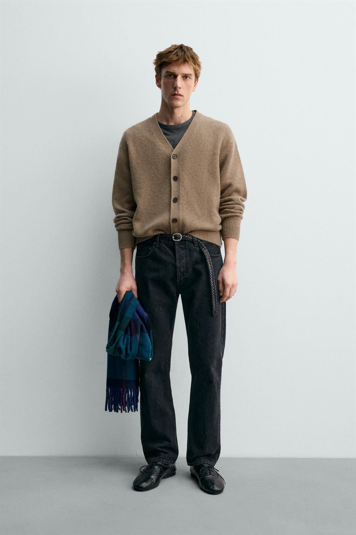 자라 울 캐시미어 가디건 X 아론 레빈 2893/380 BROWN / TAUPE - 상세 이미지 2