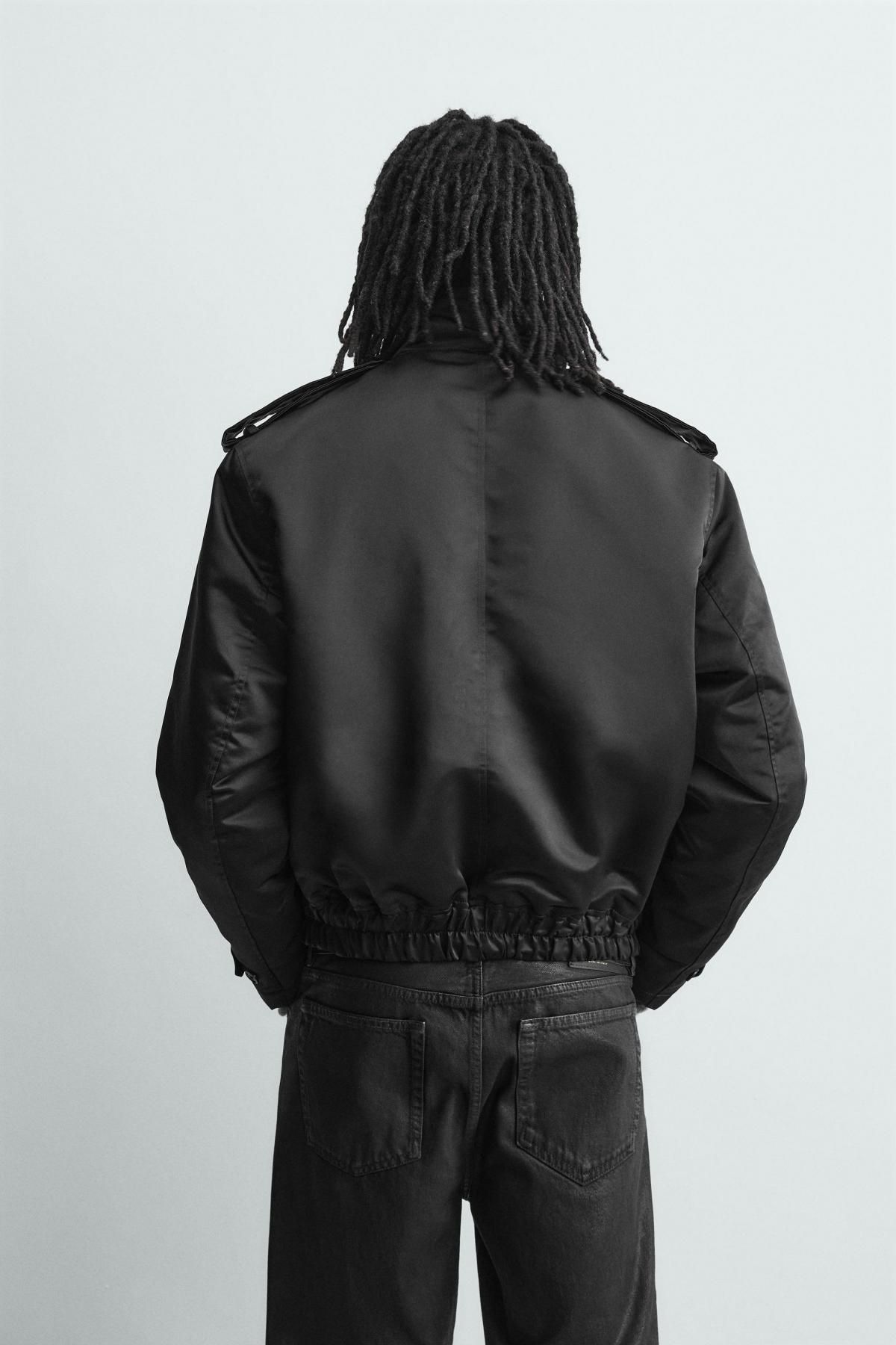 자라 테크니컬 퀼팅 크롭 봄버 자켓 5320/716 BLACK - 상세 이미지 4