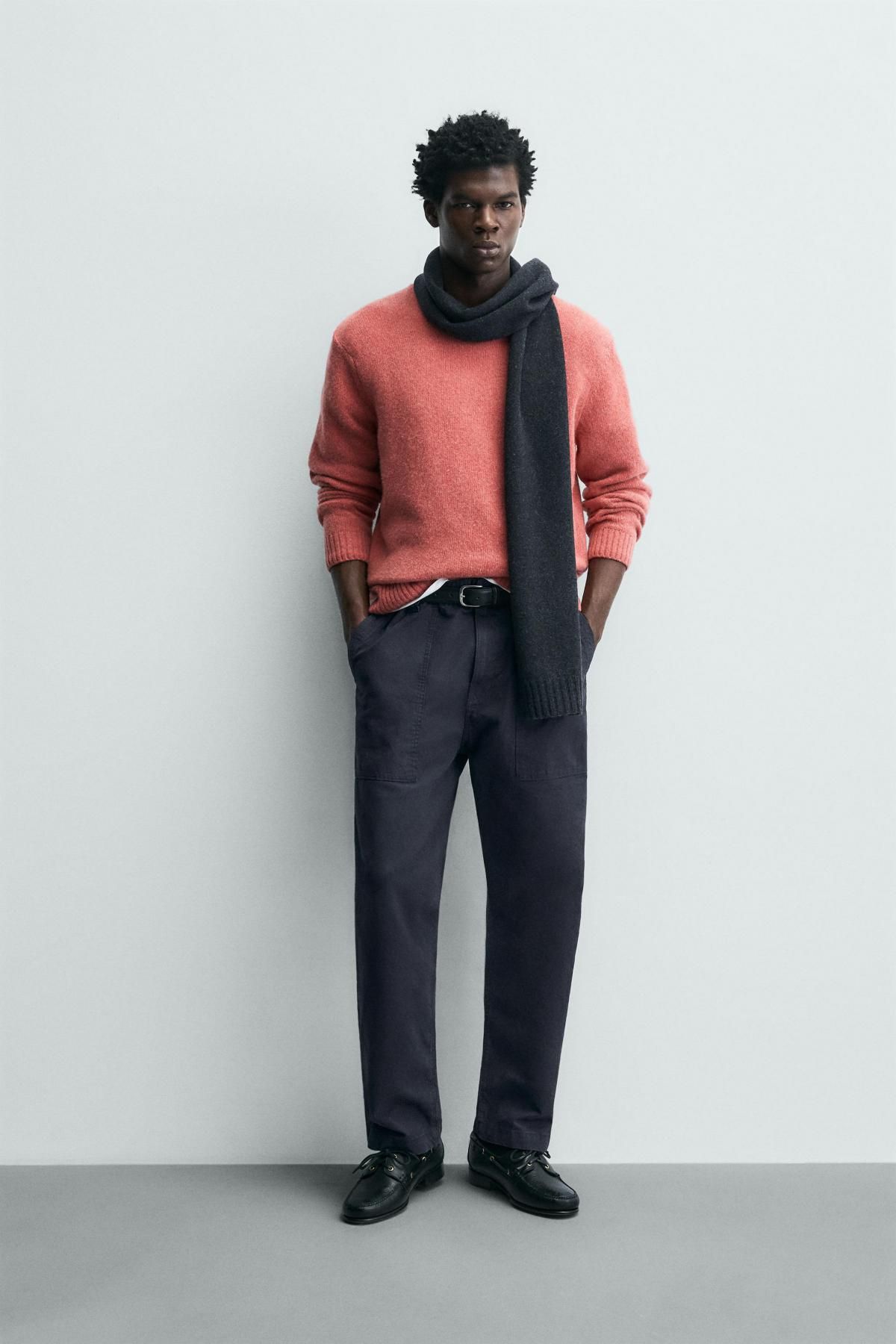 자라 울블렌드 니트 스웨터 남성 데일리 2632/310 DARK CORAL - 상세 이미지 2