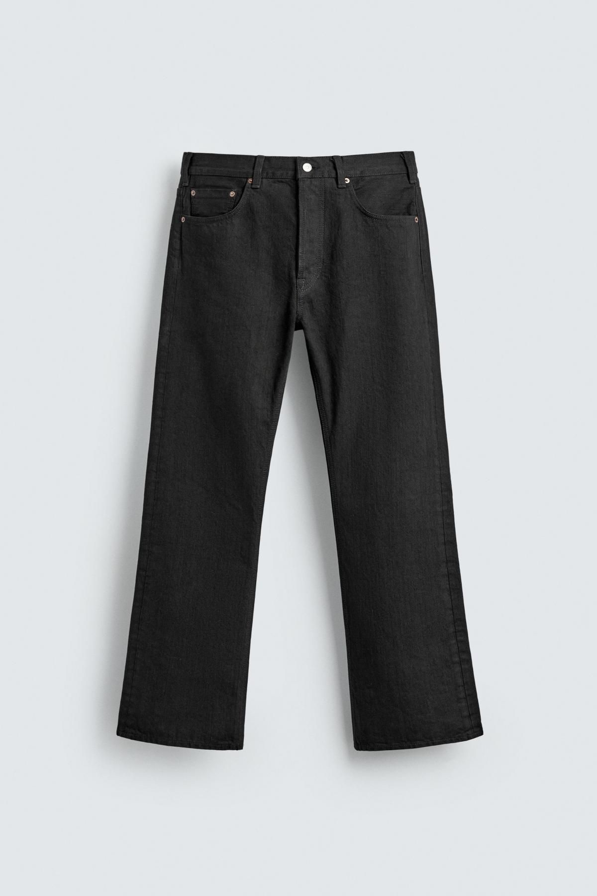 자라 스트레이트핏 부츠컷 데님 팬츠 X 아론 레빈 5585/490 CHARCOAL 이미지 7