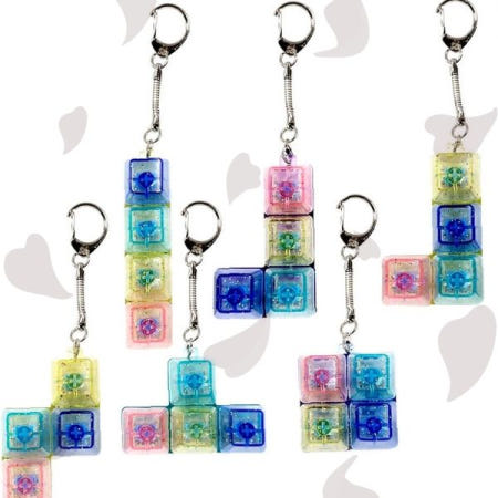 투명 정육면체 키링 컬러풀 다이아몬드 장식 체인 액세서리 휴대용 미니 블록 장난감 스트레스 해소