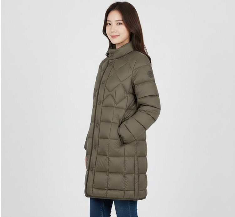 밀레 아웃도어 여성 겨울 세련된 퀄팅형 구스다운 롱다운 롱패딩 점퍼 - 상세 이미지 2