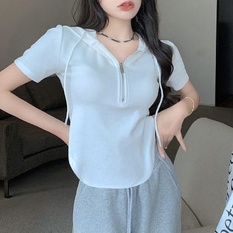 티셔츠 후드 집업 - 메인 이미지