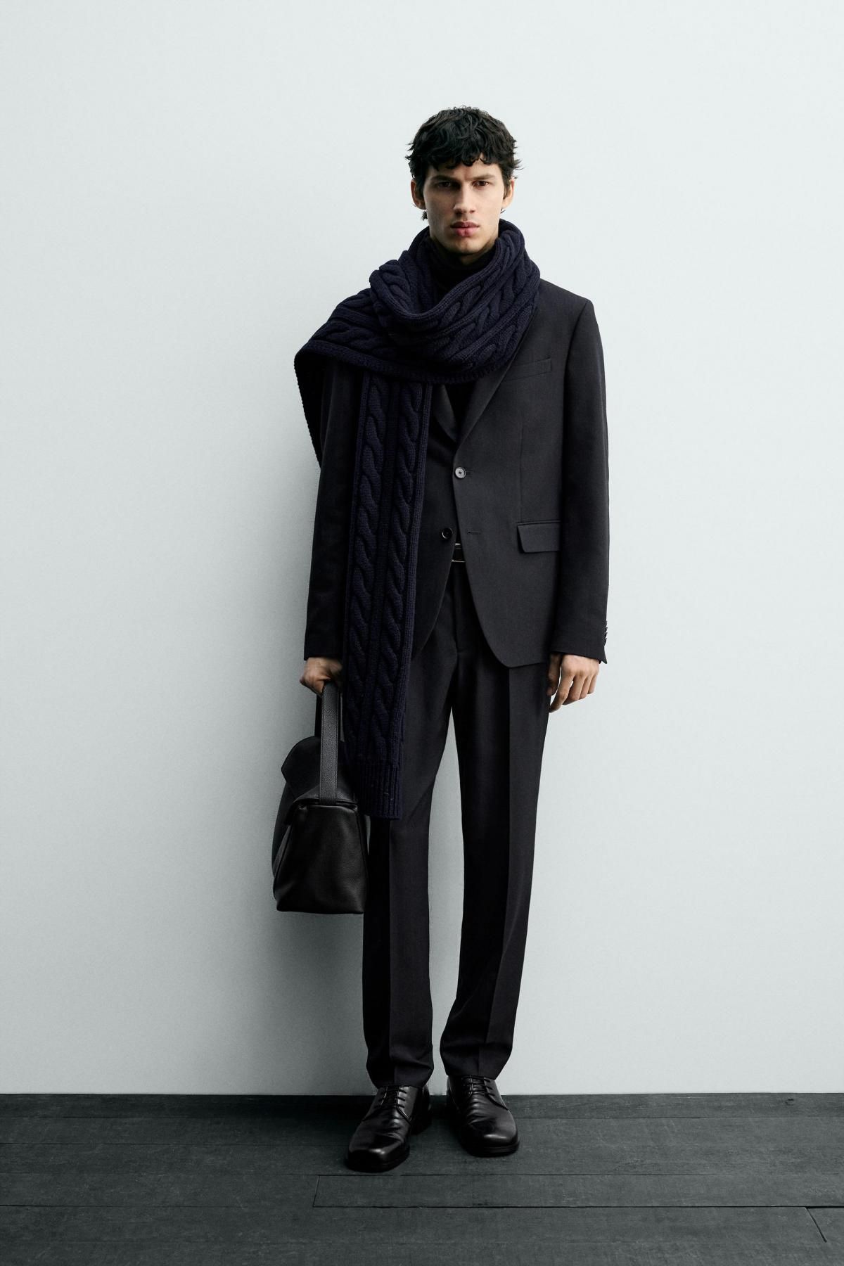 자라 울 핀스트라이프 테일러드 재킷 1564/104 NAVY BLUE - 상세 이미지 2