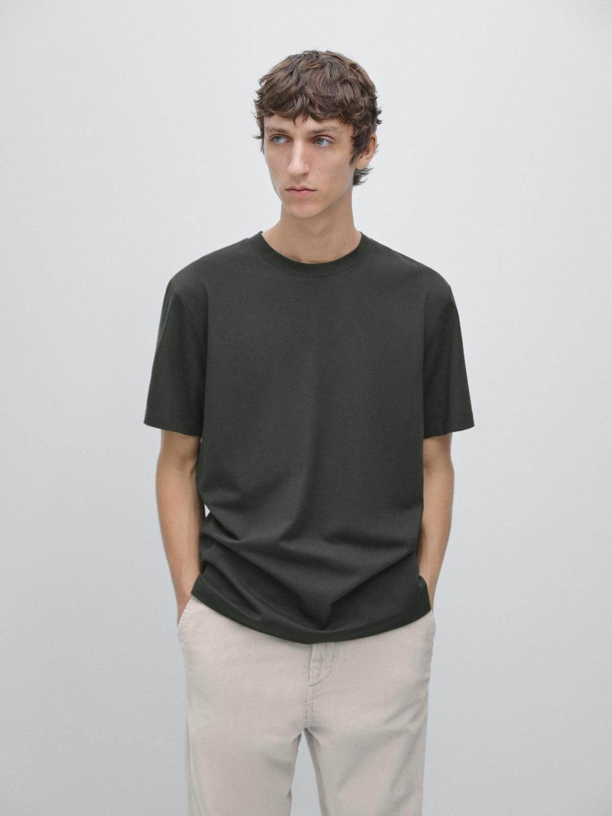 마시모두띠 소프트 코튼 블렌드 반팔 티셔츠 0521/155 DARK GREEN - 상세 이미지 3