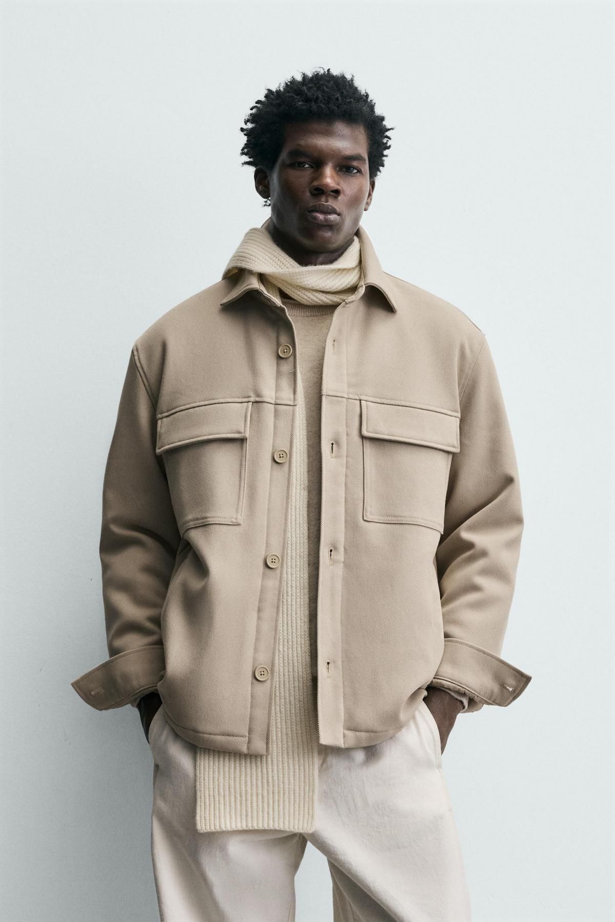 자라 소프트 패디드 오버셔츠 베이지 3918/612 BEIGE - 상세 이미지 3