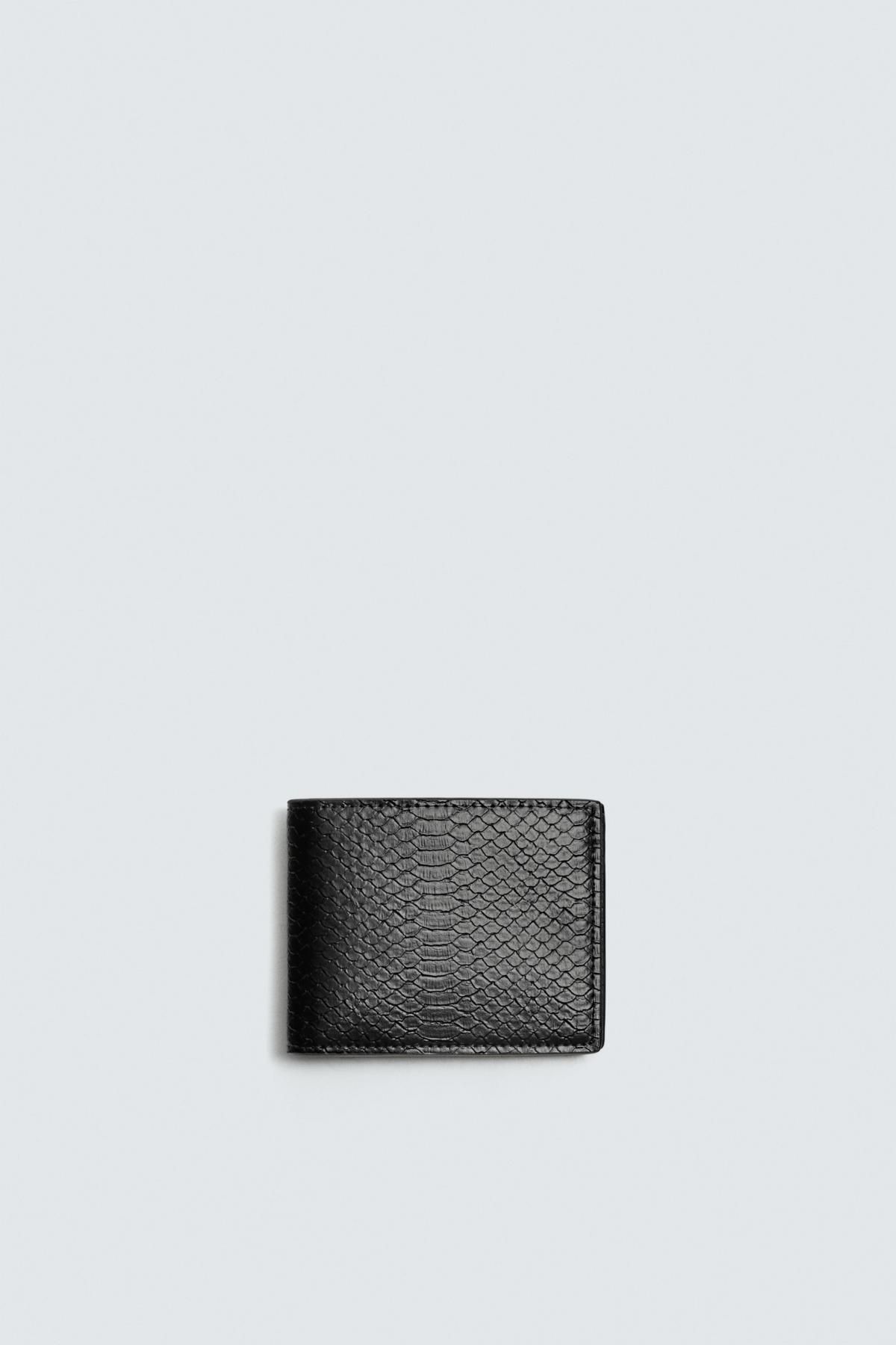 자라 크로커다일 엠보싱 블랙 반지갑 3813/620 BLACK - 상품 이미지