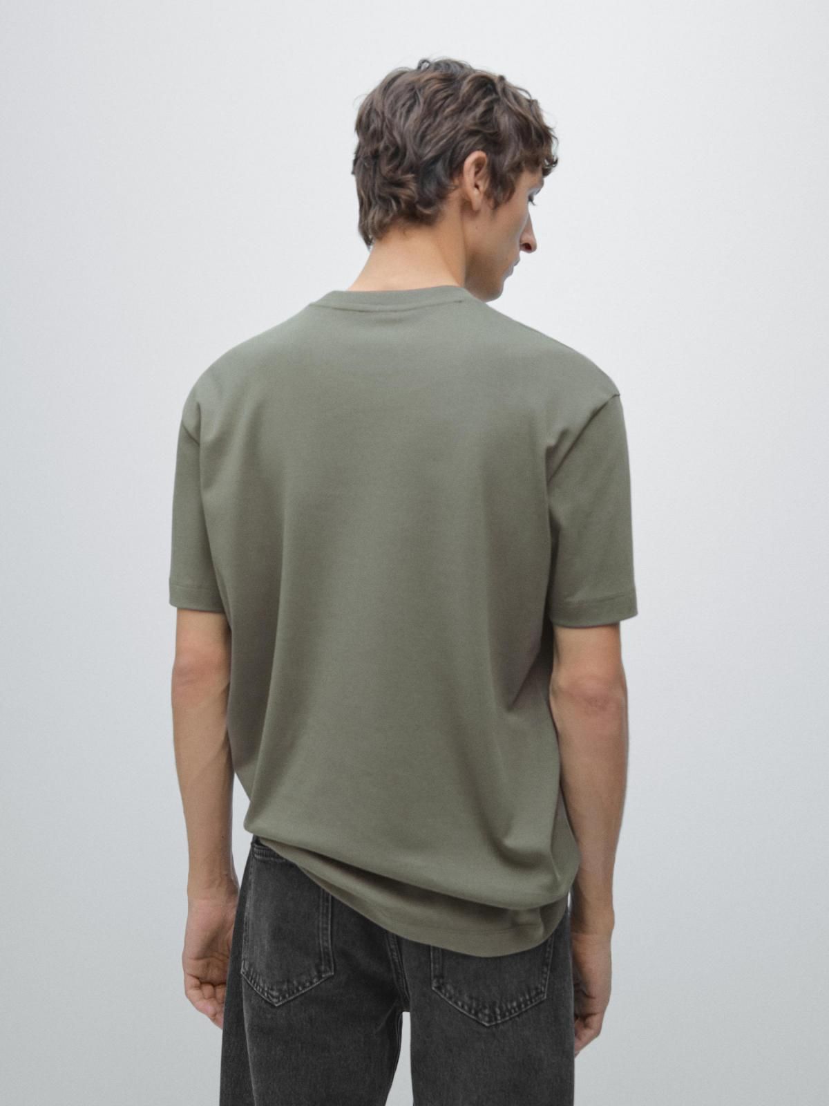 마시모두띠 코튼 미디움웨이트 반팔 티셔츠 1418/212 MOSS GREEN - 상세 이미지 4