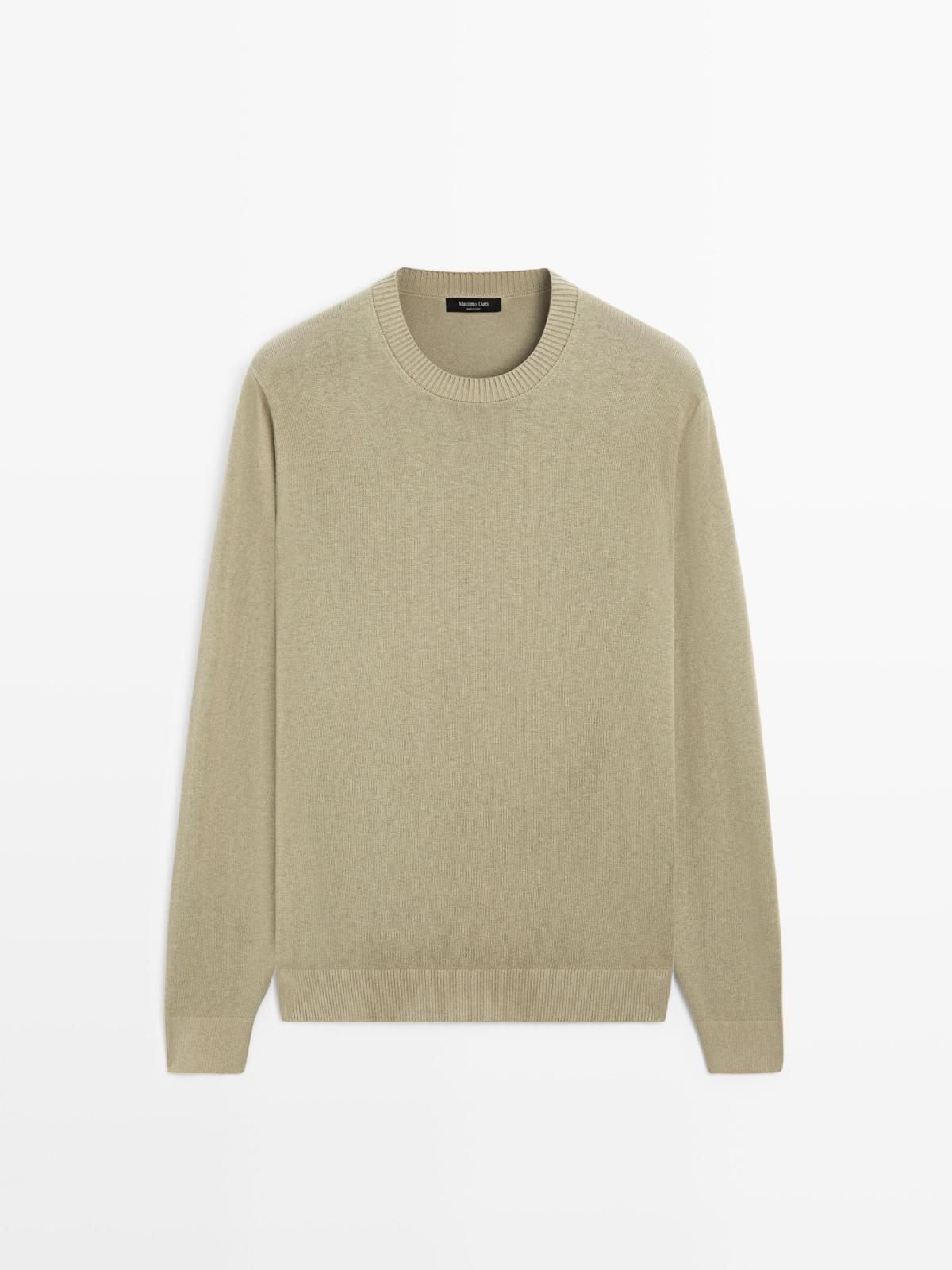 마시모두띠 코튼 울 라운드 니트 스웨터 1091/214 PALE GREEN - 상품 이미지